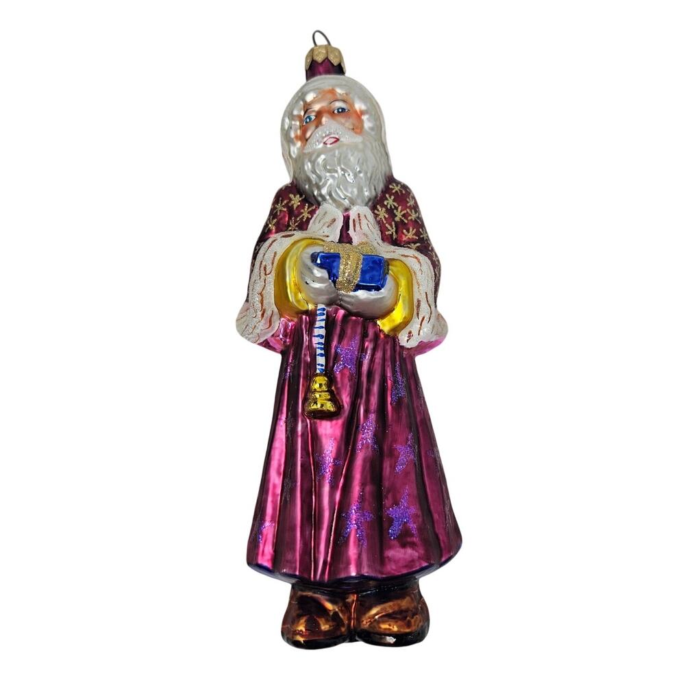 Christopher Radko Kriss Kringle Velvet Plum Santa Nicholas Glass Ornament 1998